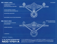 USS Enterprise A  Blueprint Front Rear Views